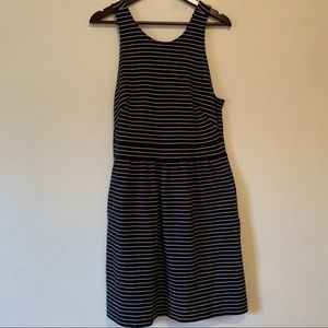 Madewell Black and White Stripe Afternoon Dress